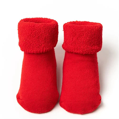 Winter Thick Infant Socks for Girls Boys Kids Christmas New Year's Socks Anti Slip Cotton Short Socks for Newborns