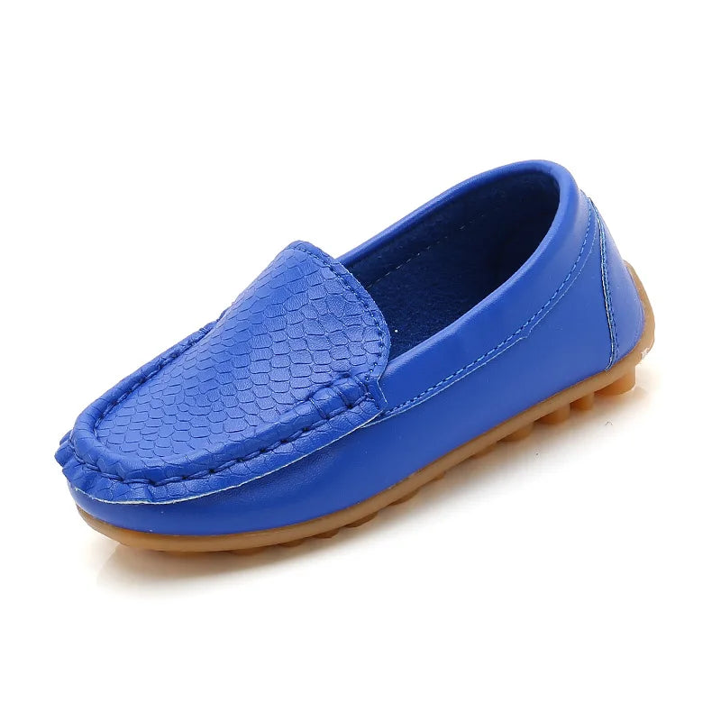 Kids Casual Shoes Flat Candy Colors Unisex Boys Girls Soft Loafers Slip-on PU Leather Shoes For Children Size 21-38 Moccasin Hot