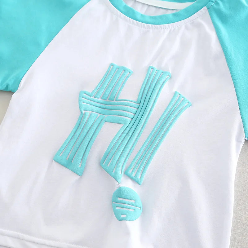 2 Piece Children's Clothing 2025 Baby Boy Clothes 1-5T Letter Patchwork Short Sleeve T-shirts and Shorts Kids Boys Suit