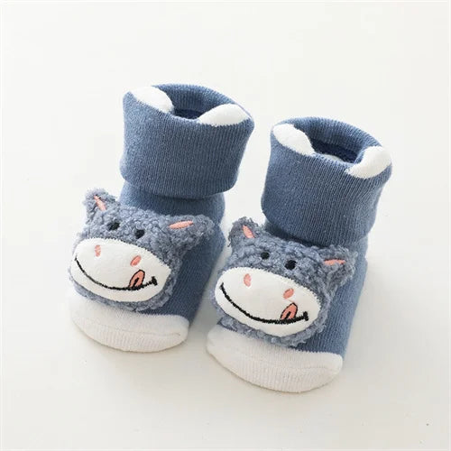 0-3Years Newborn Baby Girl Boy Socks Cute Cartoon Animal Socks Non-slip Toddler Floor Socks Winter Thicken Warm Socks for Infant