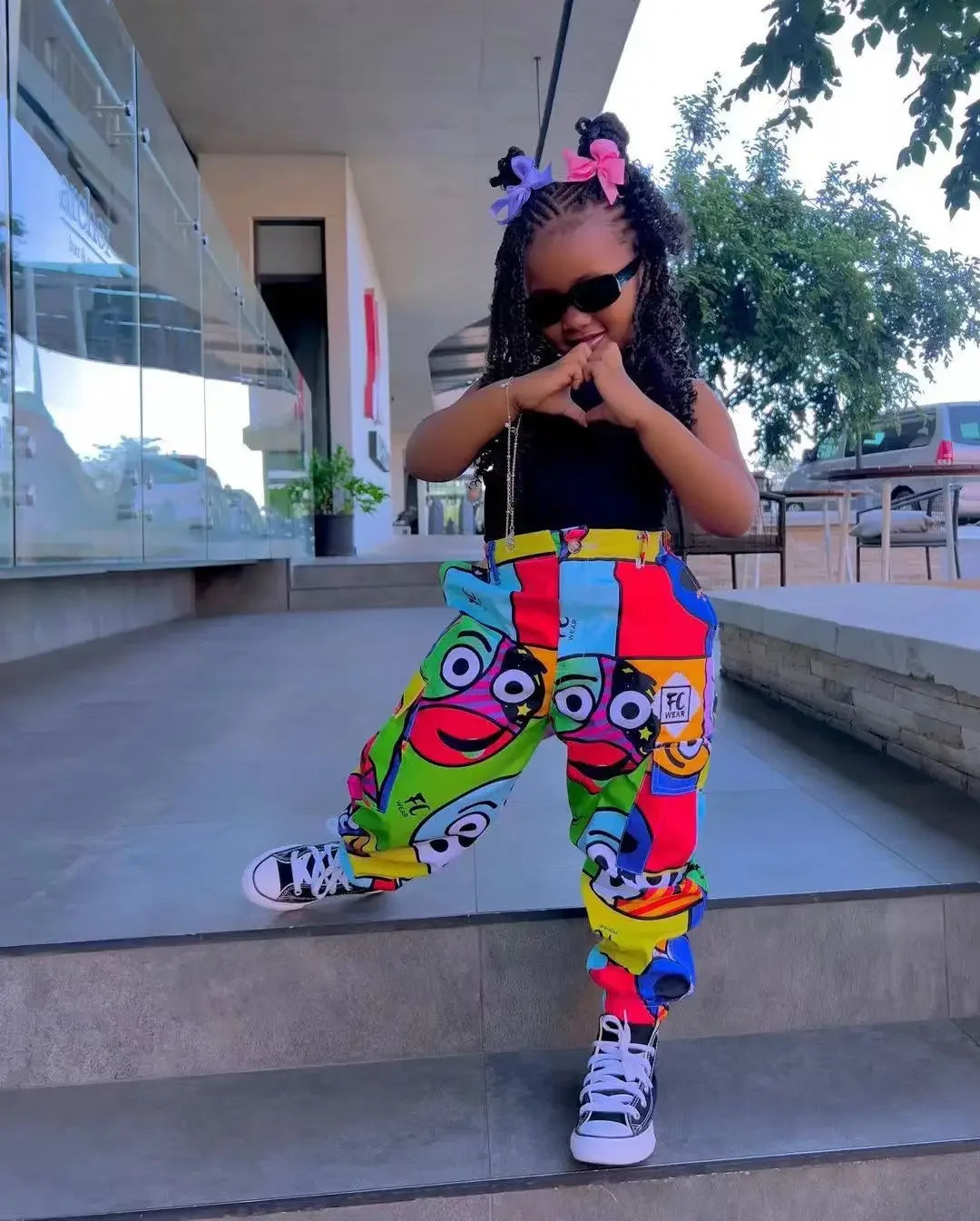 Kids Girls Clothes Sets Summer Sleeveless Tank Tops+Graffiti Pants Toddler Girl Fashion Clothing Children's Clothes Girls Suits