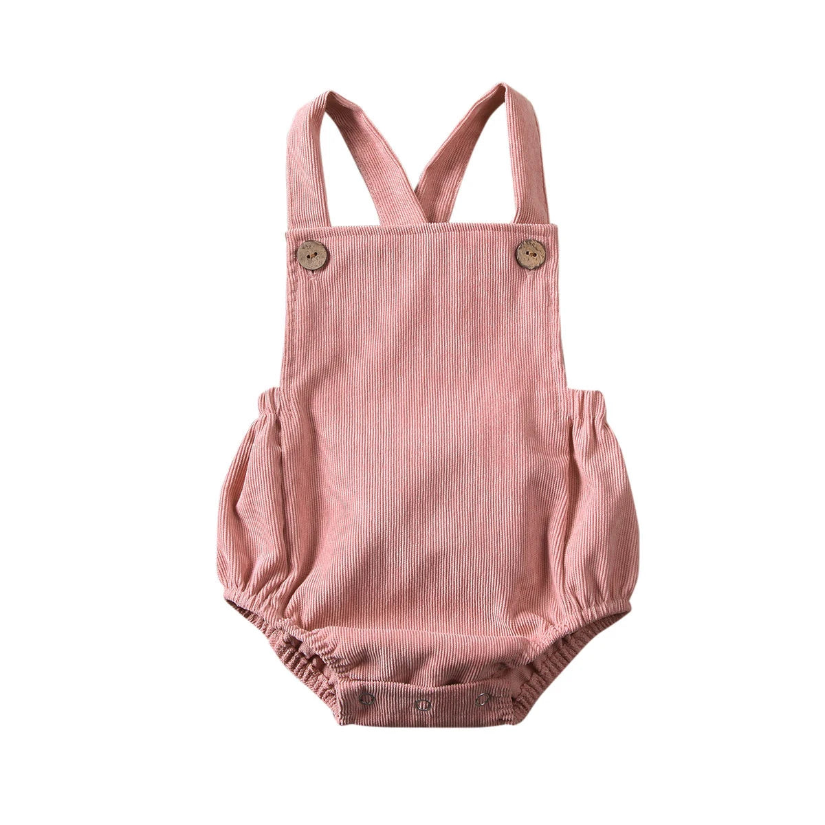 Boys Girls Solid Color Corduroy Sleeveless Jumpsuits