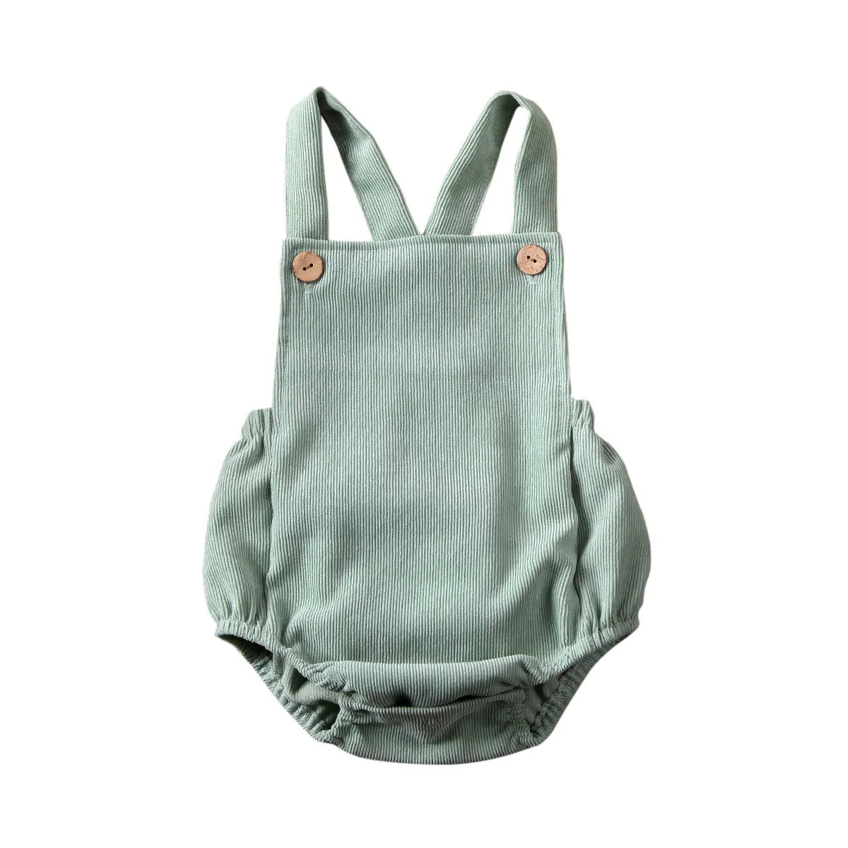 Boys Girls Solid Color Corduroy Sleeveless Jumpsuits