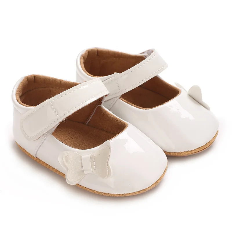 Adorable Baby Girls Sparkly Mary Jane Flats with Bow Detail Non-Slip Sole Perfect for Newborns and Infants