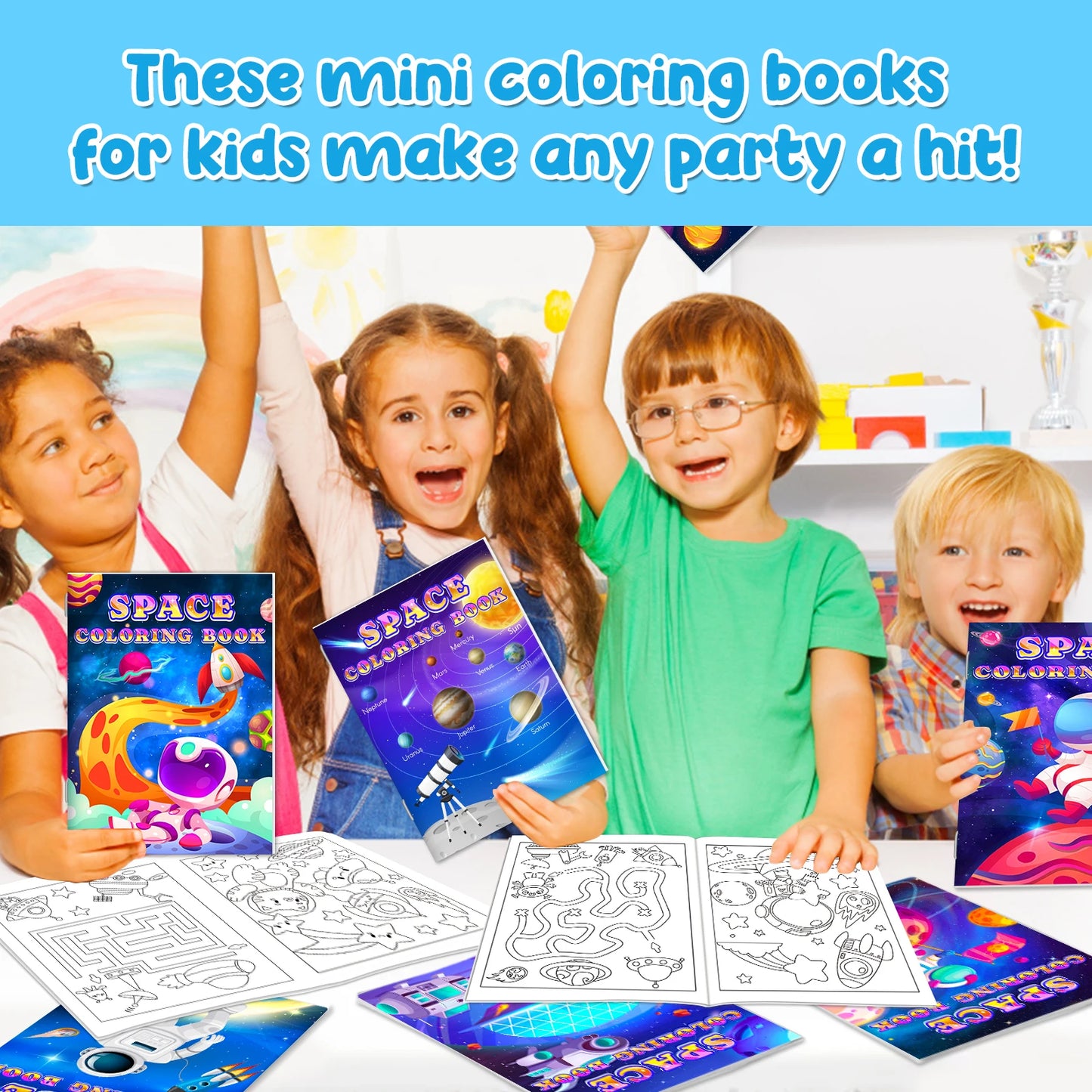 24 Pack Outer Space Coloring Book for Kids Astronaut Alien Rocket Coloring Book Bulk Space Drawing Books Galaxy Activity Books f