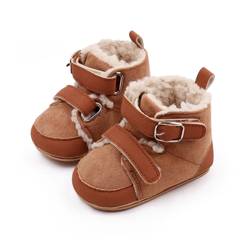 Infant Girls Winter Snow Boots Soft Sole Warm Ankle Booties for Newborn Toddler Baby Walking Shoes Cute Cozy Footwear