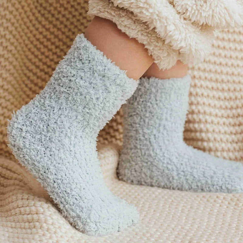 Winter Thick Newborn Socks Coral Fleece Warm Kids Leg Warmers Girls Boys Toddler Soft Baby Autumn Anti-slip Children Plus Stuff