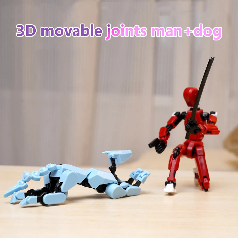 3D Multi-Jointed Movable Shapeshift Robot Joint Dog Creative Printed Mannequin Dummy Action Model Doll Toys for Children's Gifts