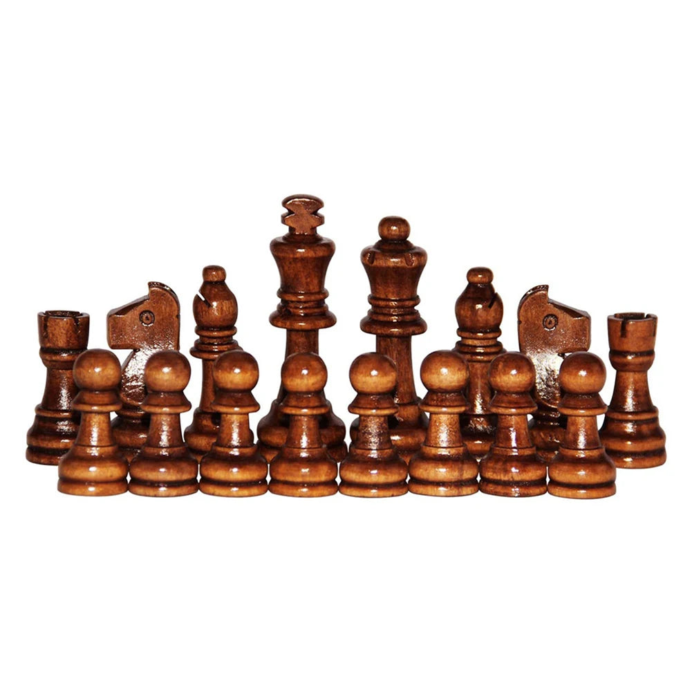 Wooden Chess Game Pawns Standard Tournamen Staunton 32PCS Figurine Pieces 2.2in King Figures for Chess Board Game