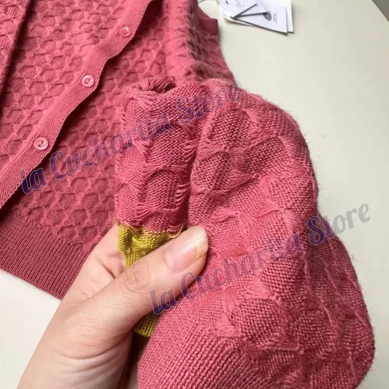 Customize Cardigan For Girls New Autumn Spring BP Brand Cherry Knitwear Kids Clothes 2024 Fall Luxury Cardigan For Girls