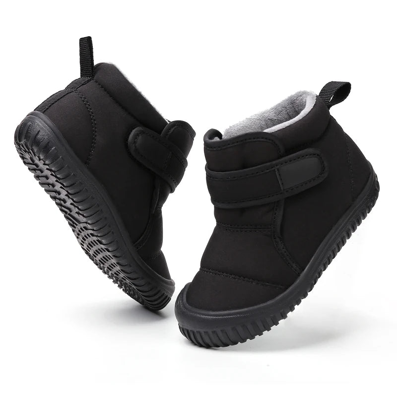 High Quality Kids Snow Boots Outdoor Anti-slip Waterproof Soft Plush Winter Short Boots Boys Warm Plush Boots