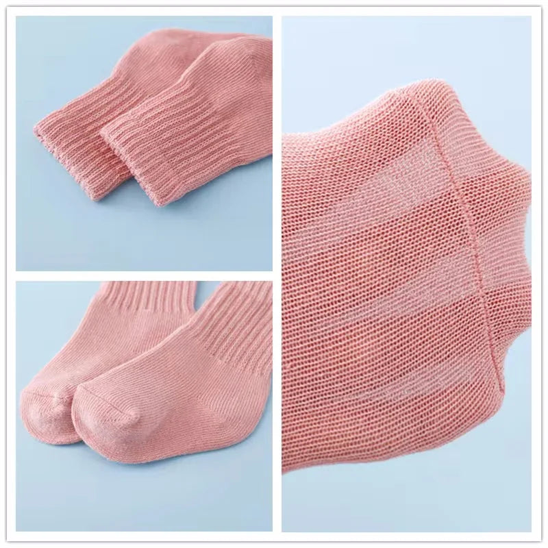 lawadka 6Pairs/lot Newborn Baby Socks For Boys Girls Cotton Solid Soft Infant Girl Boy Toddler Sock Spring Autumn 0 to 12 Month