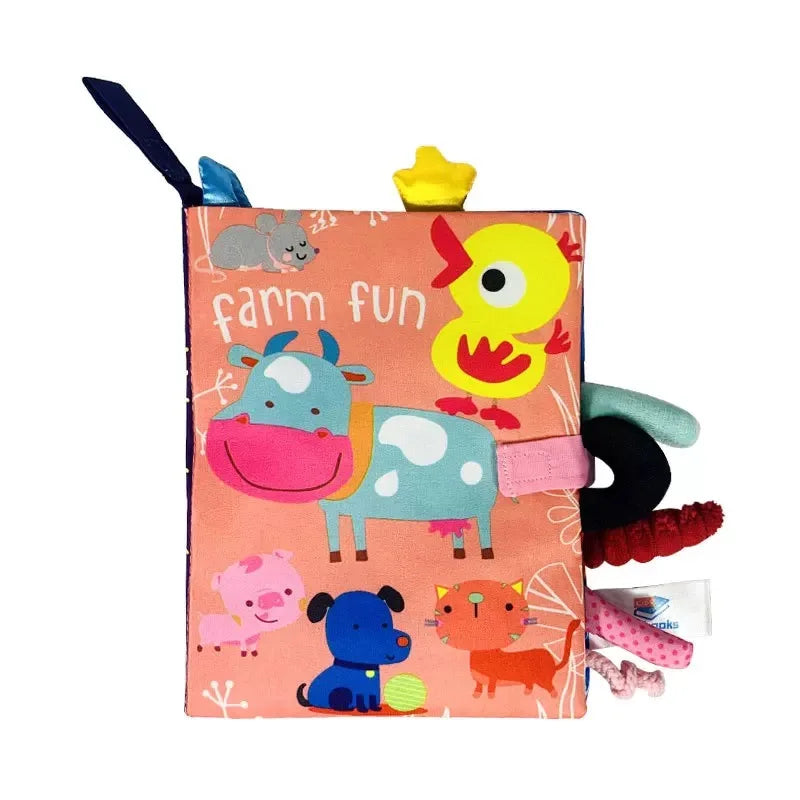 Hot Sale 0-36Month Baby Early Learning Educate Toy Tail Cloth Book Parent-child Interactive Sound Paper Puzzle Cloth Book Rattle