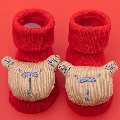 Winter Thick Infant Socks for Girls Boys Kids Christmas New Year's Socks Anti Slip Cotton Short Socks for Newborns