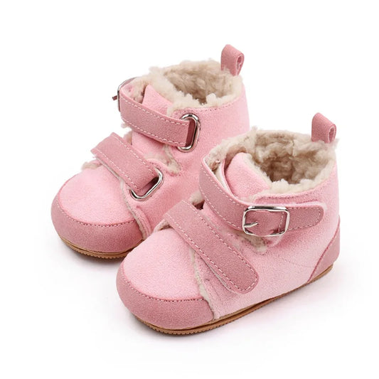 Infant Girls Winter Snow Boots Soft Sole Warm Ankle Booties for Newborn Toddler Baby Walking Shoes Cute Cozy Footwear
