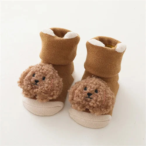 0-3Years Newborn Baby Girl Boy Socks Cute Cartoon Animal Socks Non-slip Toddler Floor Socks Winter Thicken Warm Socks for Infant