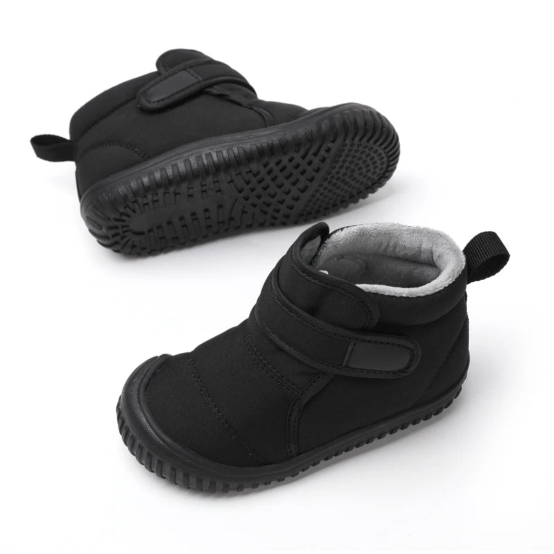 High Quality Kids Snow Boots Outdoor Anti-slip Waterproof Soft Plush Winter Short Boots Boys Warm Plush Boots