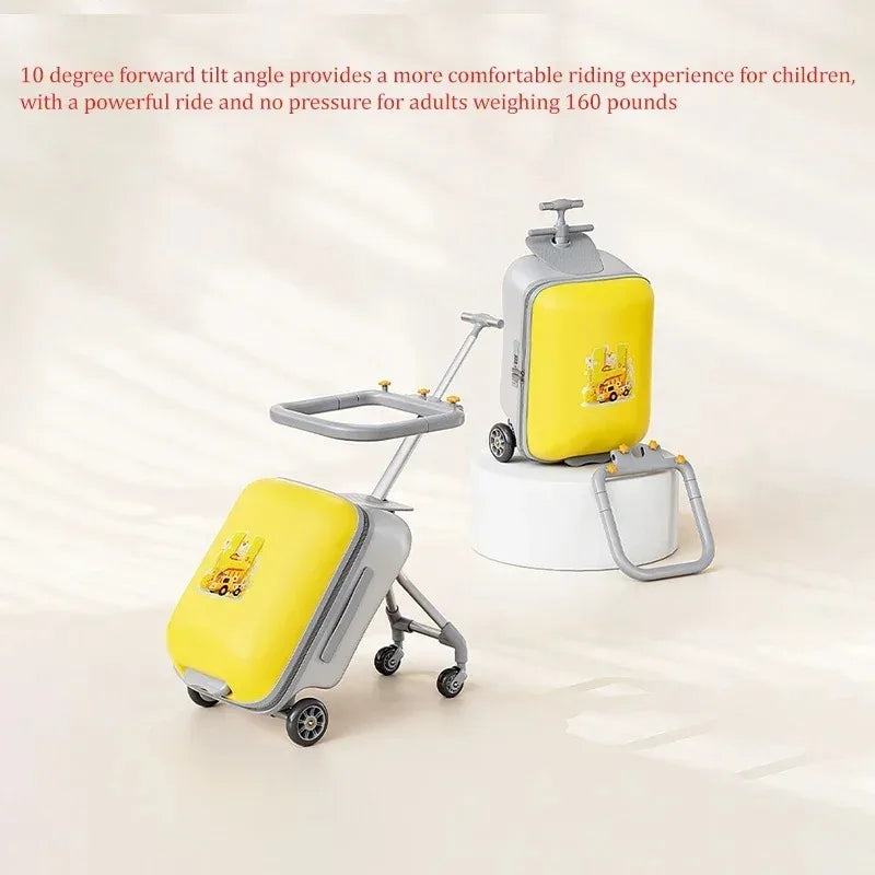 Children's Luggage Case Ride and Walk Suitcase for Baby Boys Girls Stroller Carry-On Wheel Luggage Travel Bag Boarding Suitcase