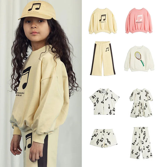 MR Musical Note Kids Clothes Children's T Shirts Shorts Pants Dress New Child Boys Girls Short Sleeve Tee Top