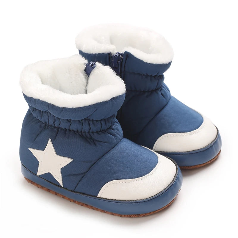 "Baby Winter Snow Boots 0-18M - Plush Ankle Protection | Soft Sole Warm Booties | First Walking Shoes"
