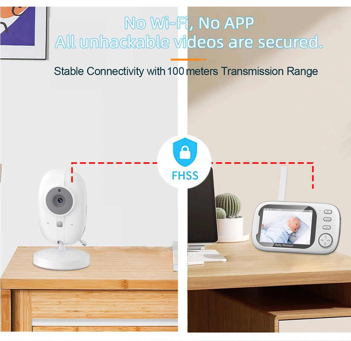 New 3.5 inch Wireless Video Baby Monitor Night Vision Temperature Monitoring 2 Way Audio Talk Baby Nanny Security Camera
