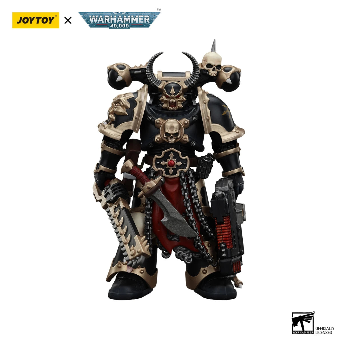 JOYTOY Warhammer 40K 1/18 Action Figure Chaos Space Marines Black Legion Chosen Champion Anime Figures Toys Model
