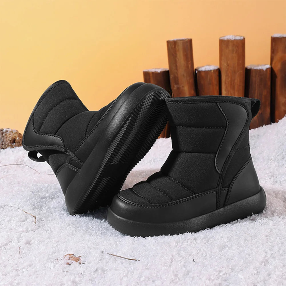 Boys Girls Snow Boots Warm Fur Lined Winter Shoes Anti-Slip Winter Boots Winter Snow Boots for Outdoor