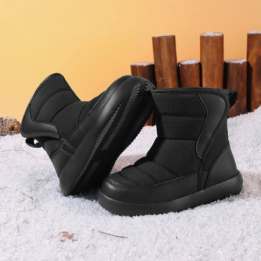 Boys Girls Snow Boots Warm Fur Lined Winter Shoes Anti-Slip Winter Boots Winter Snow Boots for Outdoor
