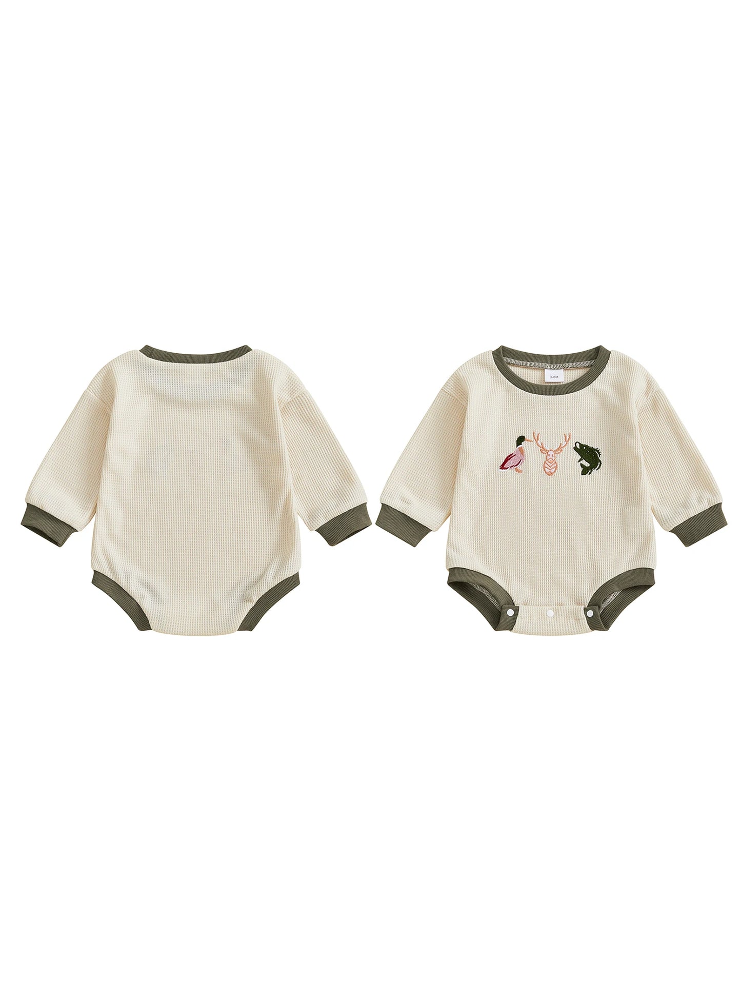 Infant Unisex Hooded Romper with Bear Print and Zipper Closure Cozy Winter Outfit for Baby Boy Girl Warm Clothes