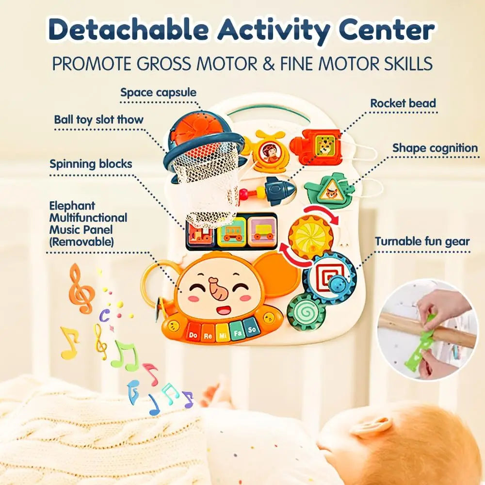 Baby Walker 5 in 1 Sit-to-Stand Learning Scooter Balance Bike Push Walker Table Toys with Music for Toddlers Infant Kids