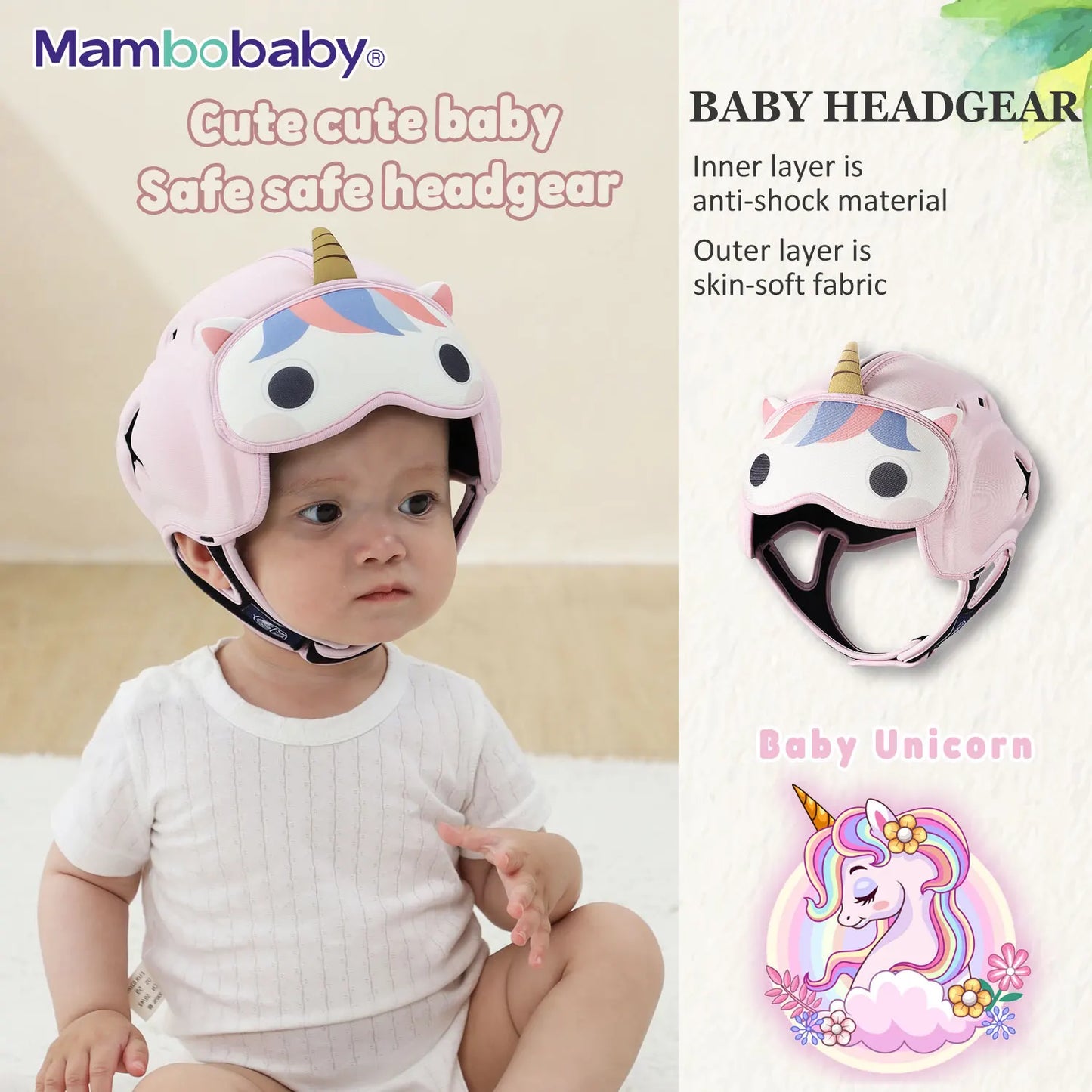 Safe Anti-Shock Baby Helmet Toddler Head Protector Headgear for Infant Learn Crawl, Walk Prevent Injury from Bump Fall
