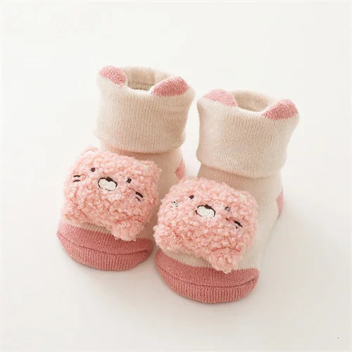 0-3Years Newborn Baby Girl Boy Socks Cute Cartoon Animal Socks Non-slip Toddler Floor Socks Winter Thicken Warm Socks for Infant