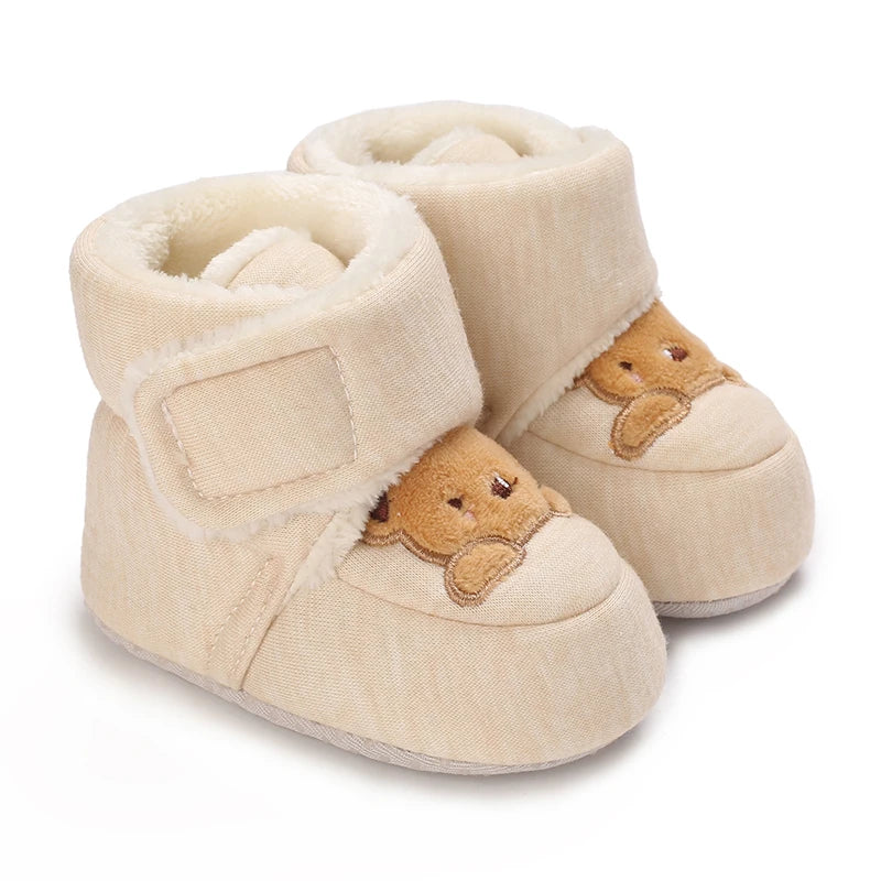 Winter Baby Boots Cartoon Soft Sole Anti-Slip Warm Toddler Shoes Boys Girls Cute Infant Walking Booties"