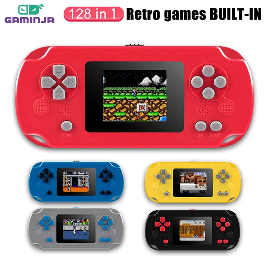 GAMINJA GC31 Retro Video Game Console Built in 128 Classic Games 2.4 Inch Portable Handheld Game Player Rechargeable Console
