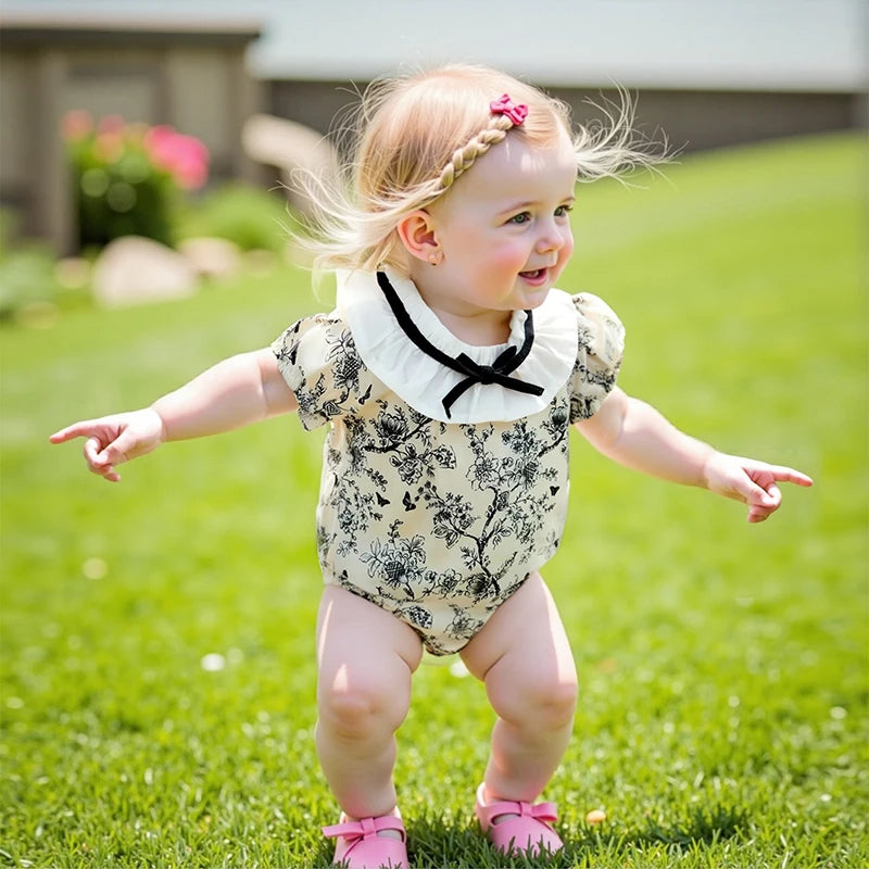Adorable Baby Girls Cute Floral Print  Stylish Infant Clothes for Your Little One