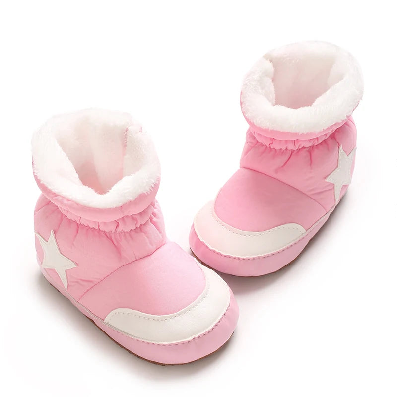 "Baby Winter Snow Boots 0-18M - Plush Ankle Protection | Soft Sole Warm Booties | First Walking Shoes"