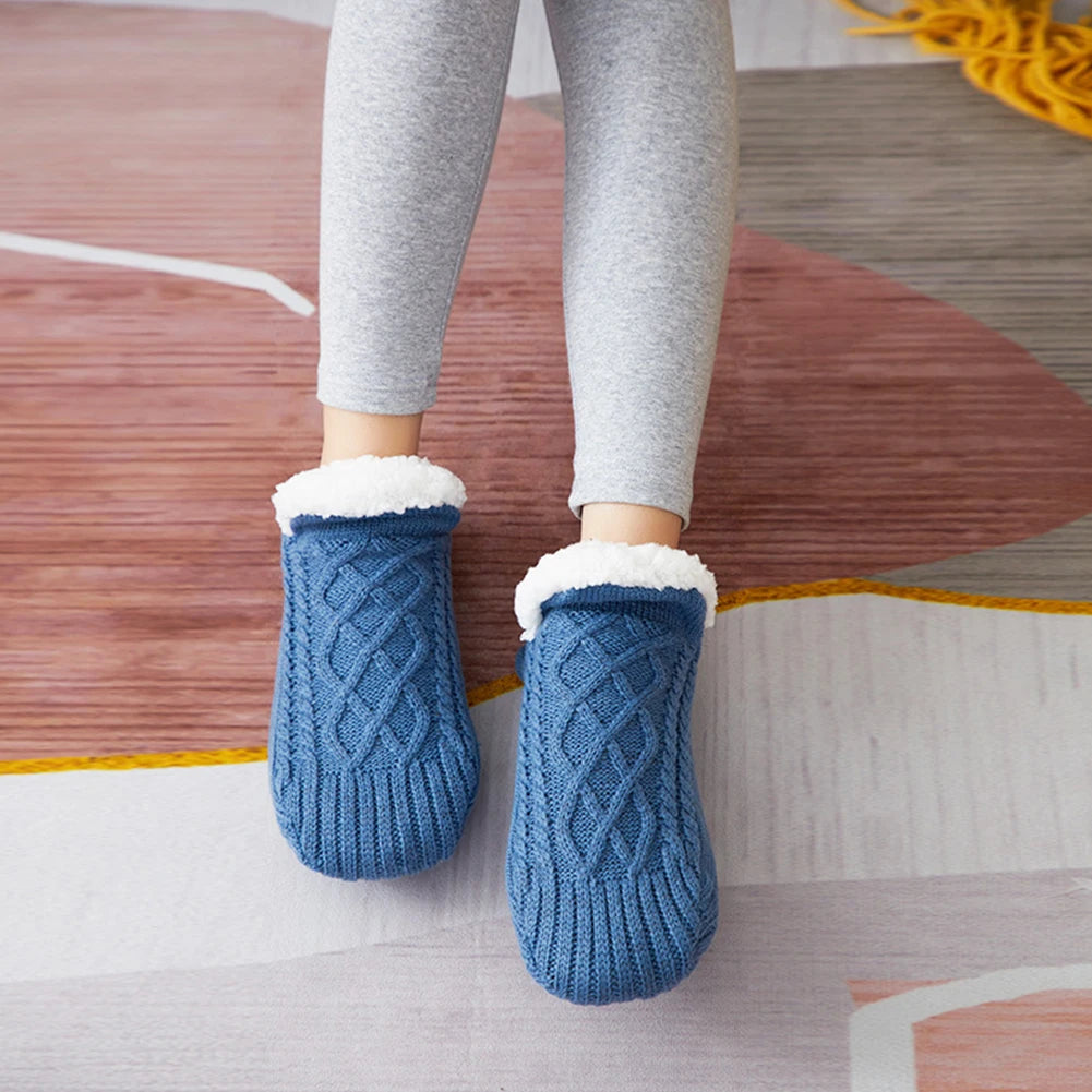 Fleece Floor Socks Cozy Thermal Velvet Socks Bottom Spot Glue Thickened Socks Slipper Socks Fluffy Warm Socks Indoor Home Socks