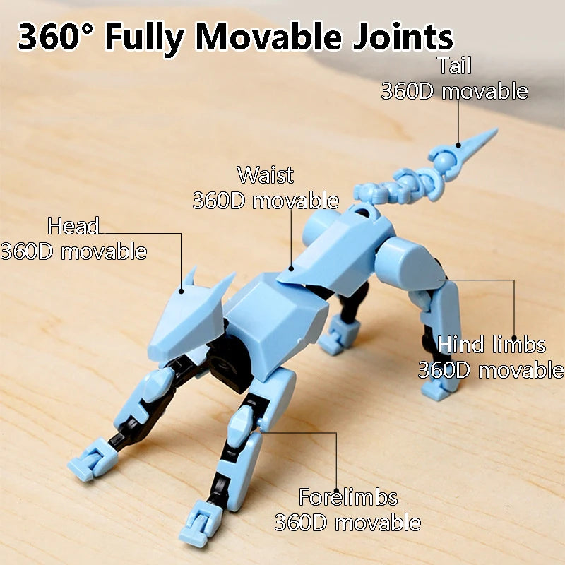 3D Multi-Jointed Movable Shapeshift Robot Joint Dog Creative Printed Mannequin Dummy Action Model Doll Toys for Children's Gifts