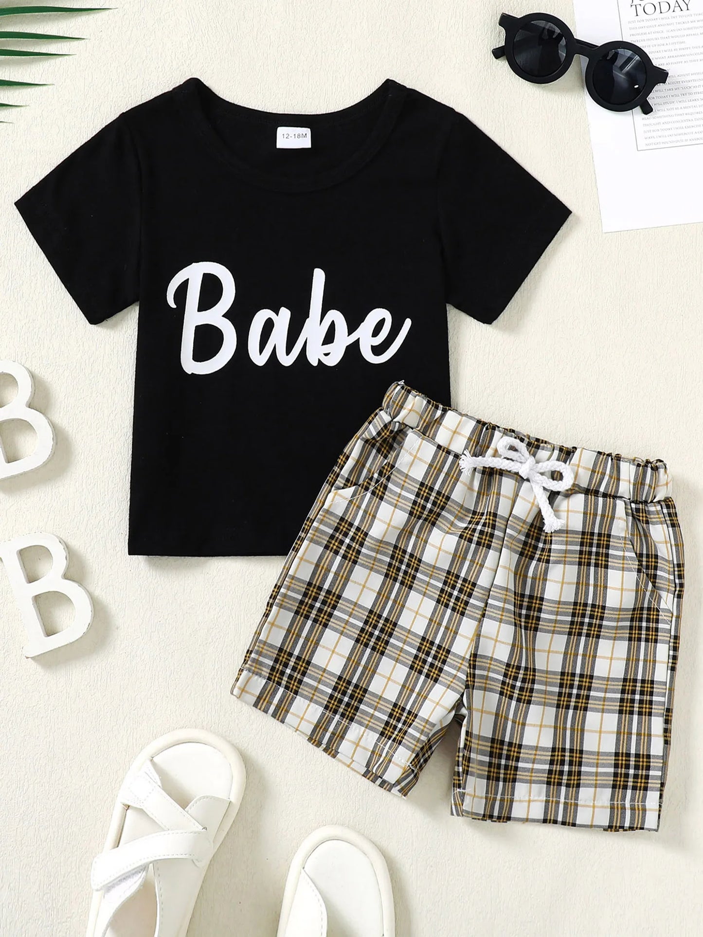 Toddler Boy Outfits 12M-5T Toddler Short Sleeve + Shorts 2 Sets Baby Boys Clothes