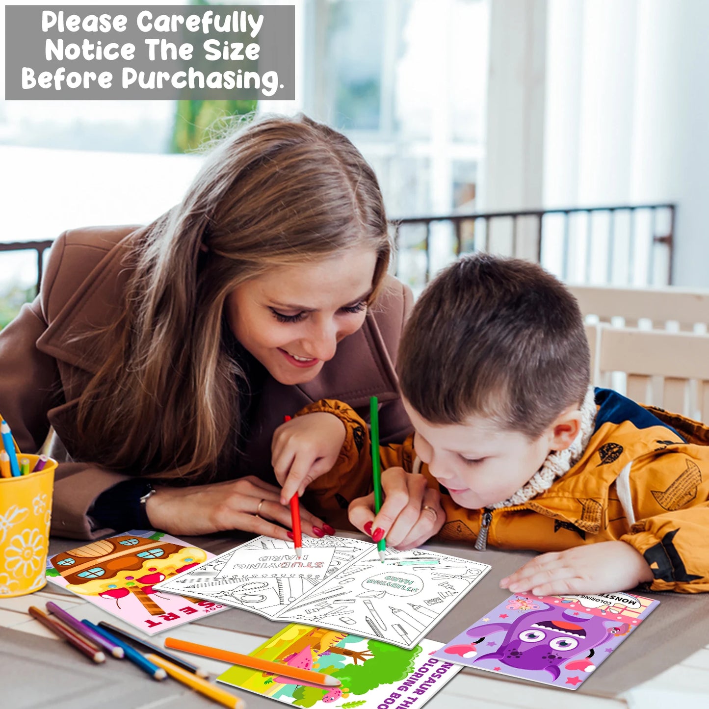 20 Pack Coloring Books for Kids with 20 Stacking Crayons Set Mini Coloring Books Bulk for Kids Ages 2-4-8-12 Small Activity Book