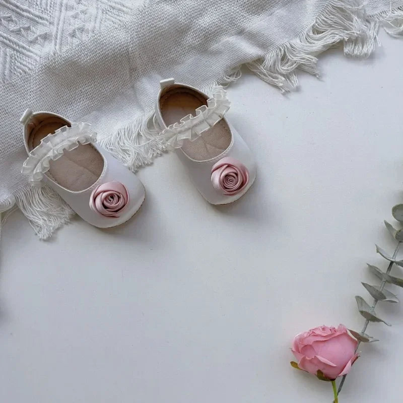 Baby Shoes Spring Autumn Girl's Bow Ballet Style Satin Soft Sole Shoe Baby Anti-slip and Anti Drop Heel Princess Toddler Shoes