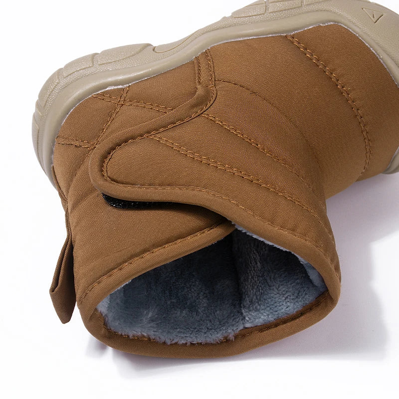 New Arrival Toddlers Outdoor Anti-slip Winter Plush Warm Shoes Little Boys Brown Grey Black  Waterproof Short Boots