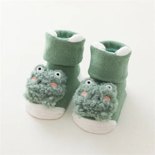 0-3Years Newborn Baby Girl Boy Socks Cute Cartoon Animal Socks Non-slip Toddler Floor Socks Winter Thicken Warm Socks for Infant