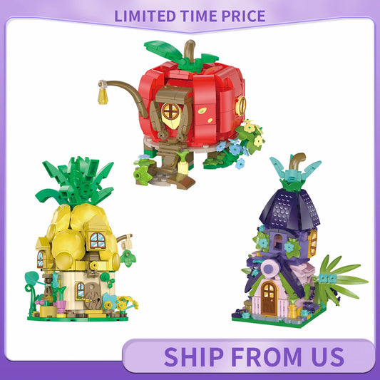 DIY Apple Christmas Eve Building Blocks Set Fruits Koi Ornaments Desktop Decorations Creative Children's Brithday Gifts Kids Toy