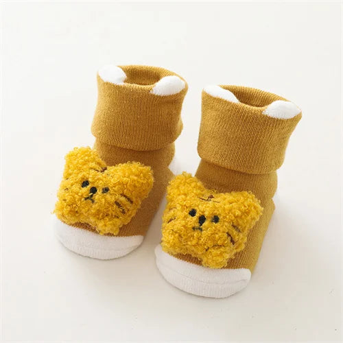 0-3Years Newborn Baby Girl Boy Socks Cute Cartoon Animal Socks Non-slip Toddler Floor Socks Winter Thicken Warm Socks for Infant