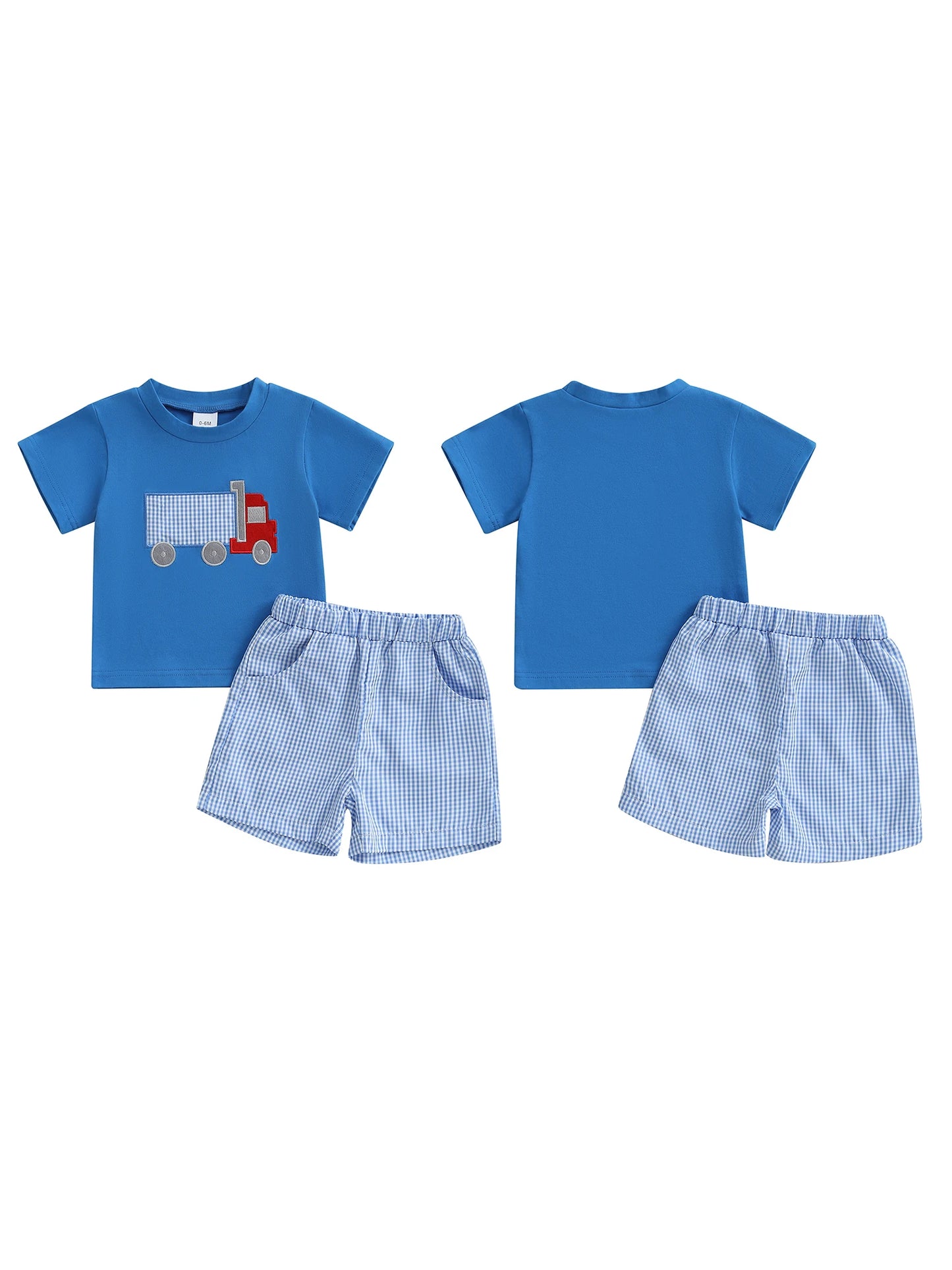 Cute Toddler Boy Outfits Dinosaur Print Short Sleeve Round Neck T-Shirts with Camouflage Elastic Waist Shorts 2 Pcs Set