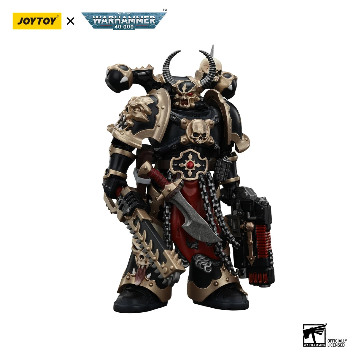JOYTOY Warhammer 40K 1/18 Action Figure Chaos Space Marines Black Legion Chosen Champion Anime Figures Toys Model