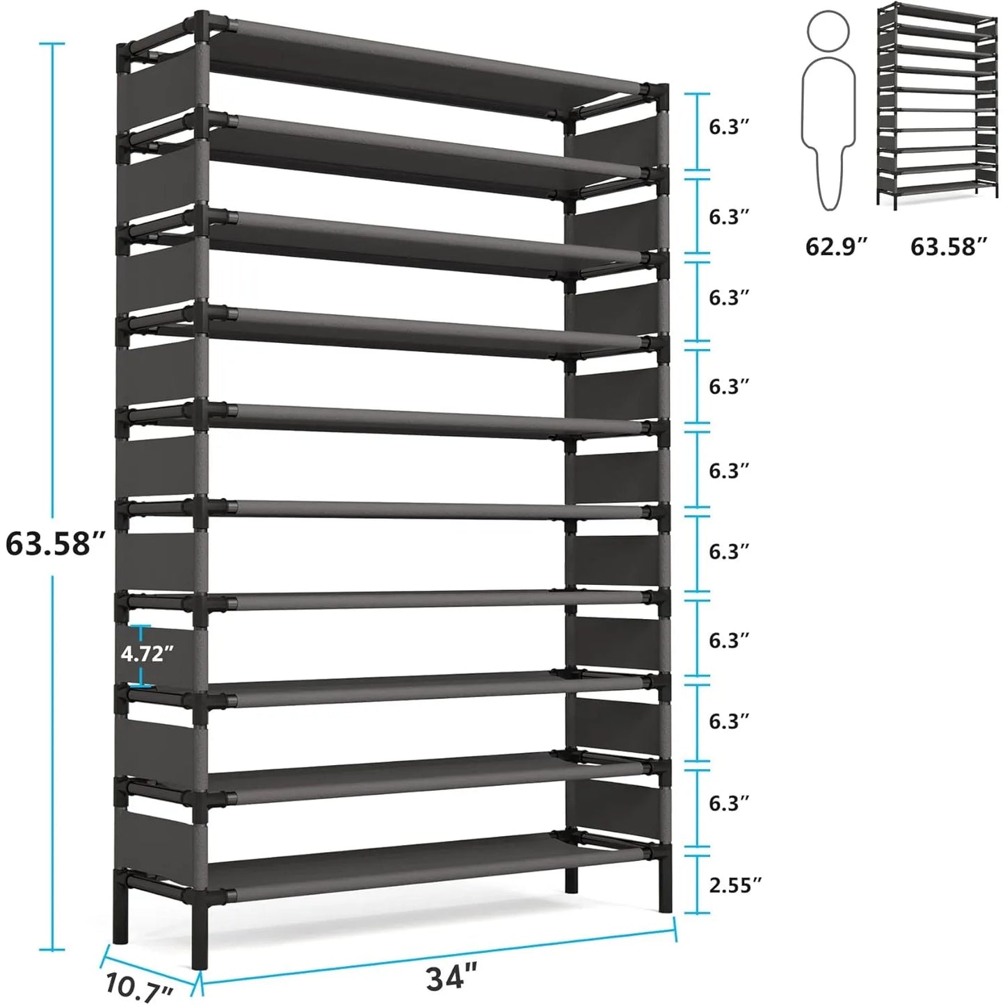 Multi-layer storage Rack, Large Capacity Organizer, Versatile usage