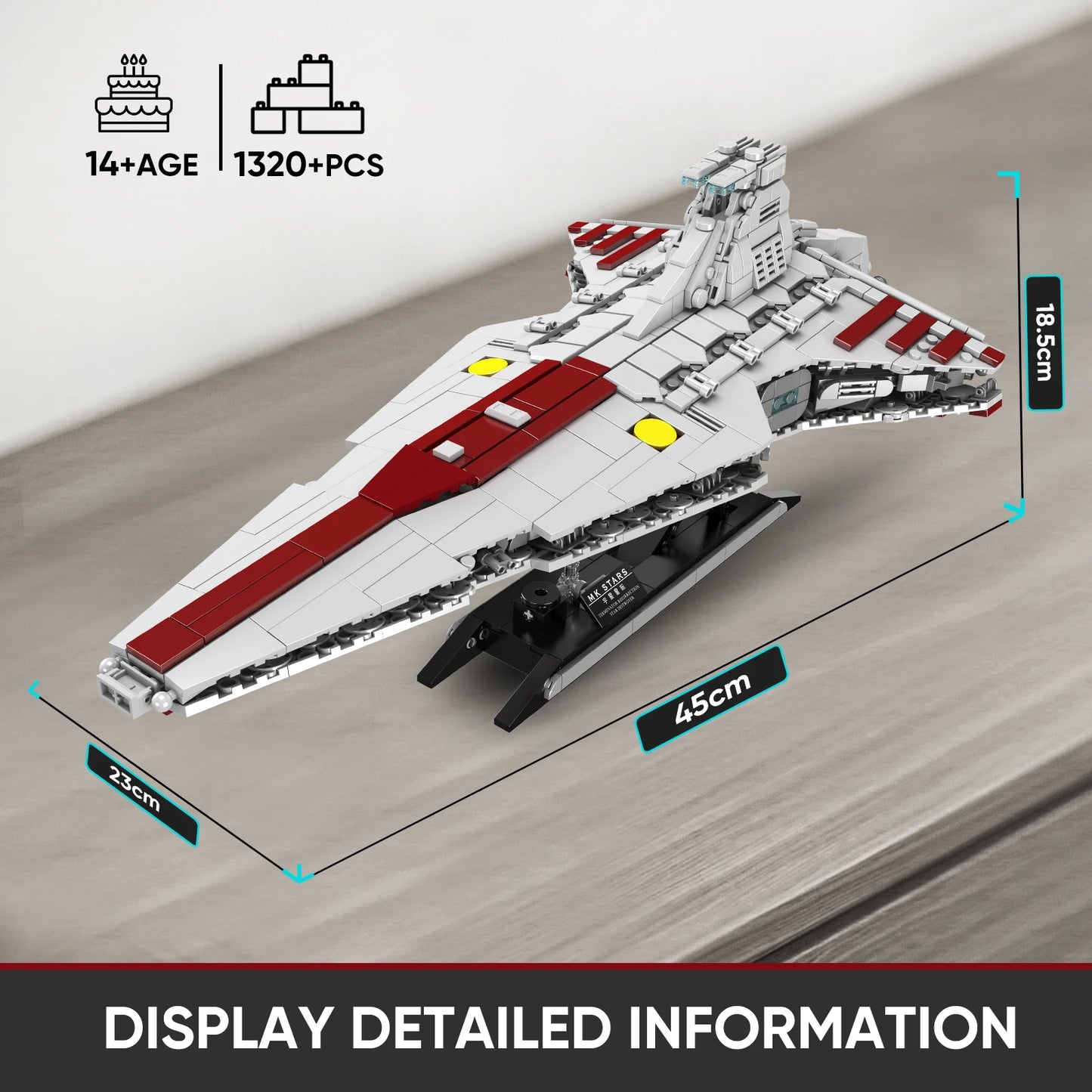 MOULD KING 21074 Starship Toys the MOC Venator Attack Cruiser Star Destroyer Building Construction Toys Set for Kids