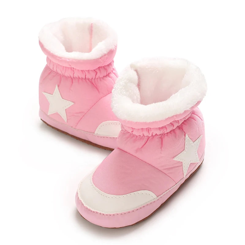 "Baby Winter Snow Boots 0-18M - Plush Ankle Protection | Soft Sole Warm Booties | First Walking Shoes"